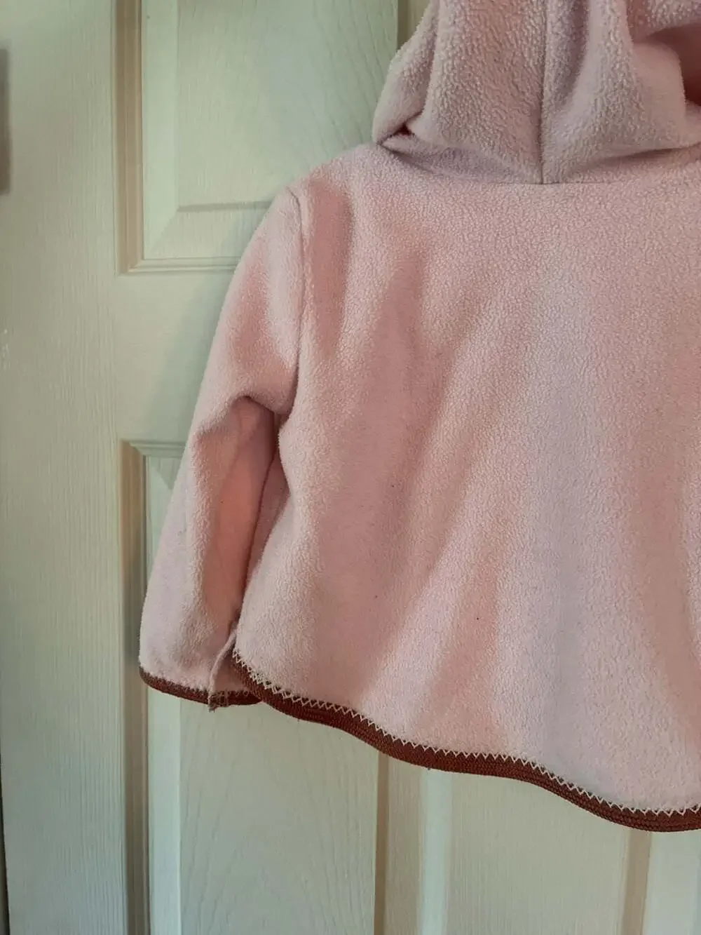 Hanna Andersson Pink Fleece Zip-Up Hooded Jacket with Leopard Pockets